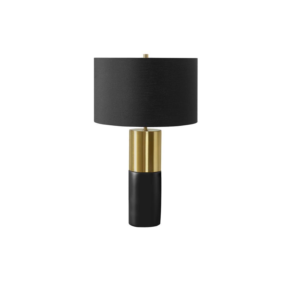 Monarch Specialties Lighting 25inchH Table Lamp Black Concrete Black Shade Contemporary