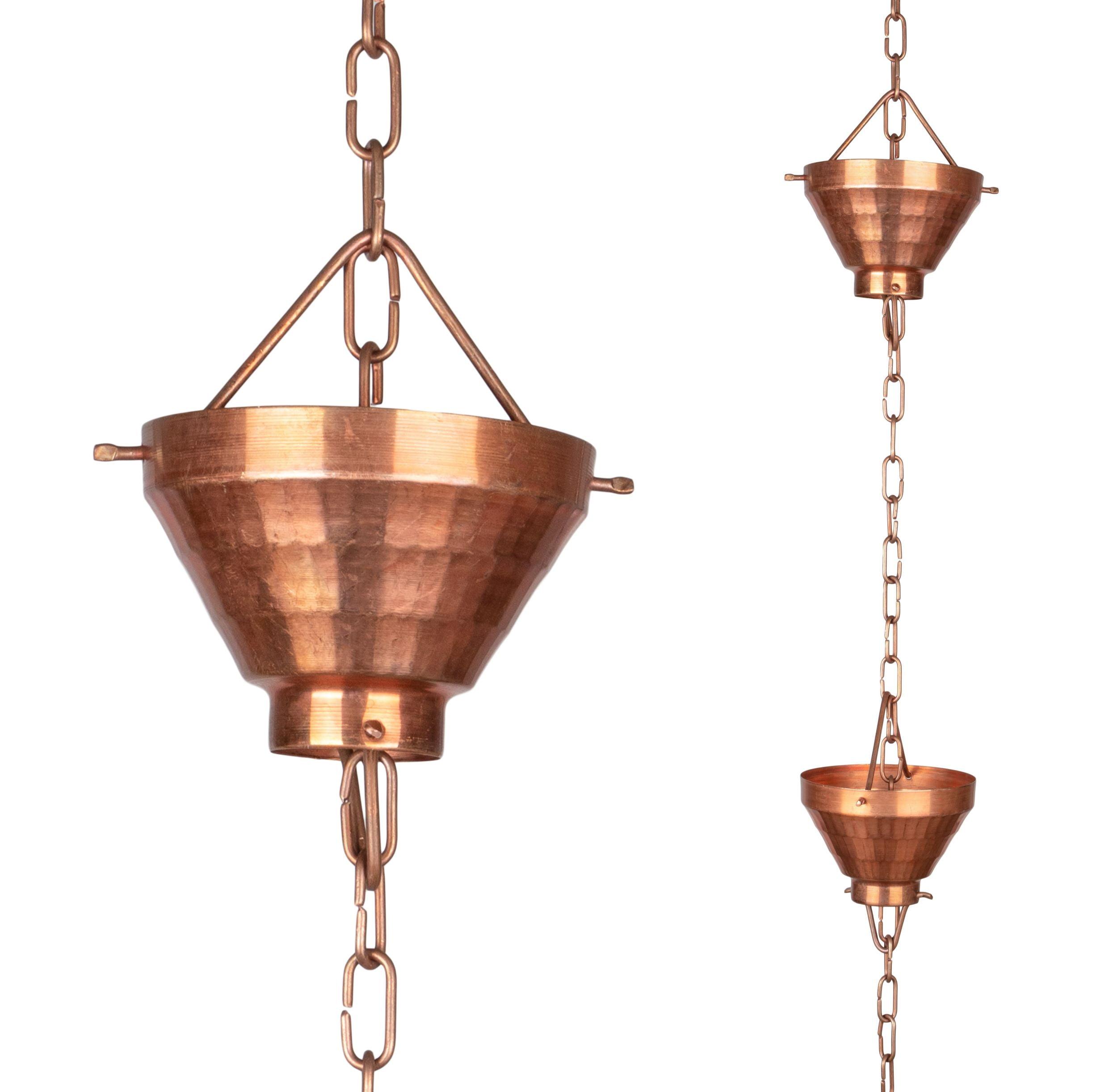 8.5 ft Pure Copper Large Cup Rain Chain