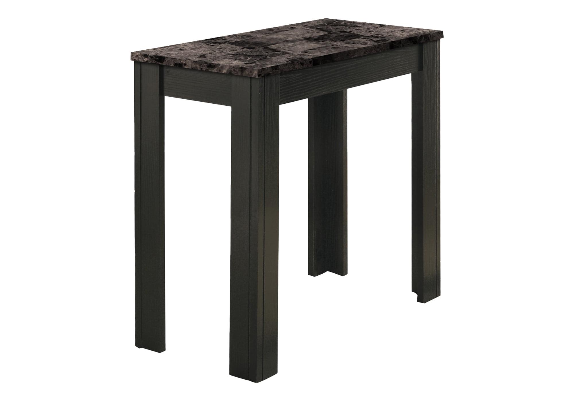 Elegant Black and Grey Marble-Look Rectangular Side Table