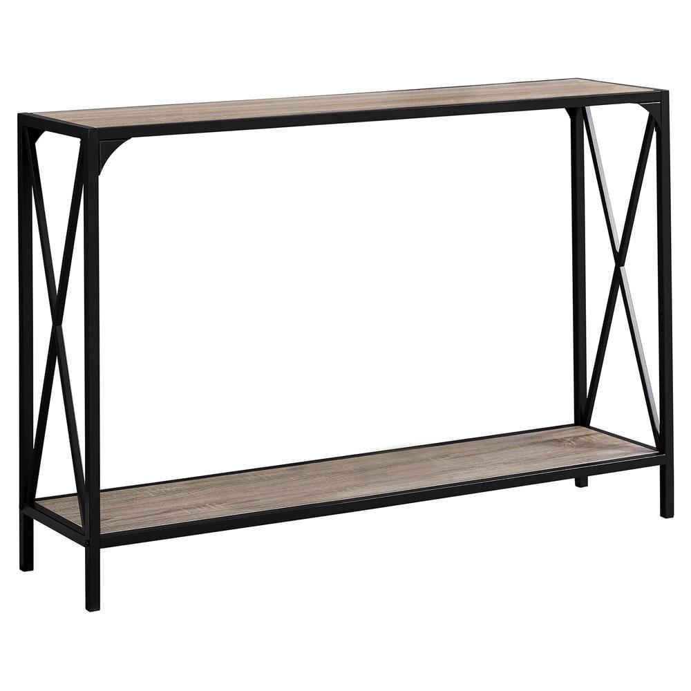 Monarch Specialties Accent Table, Console, Entryway, Narrow, Sofa, Living Room, Bedroom, Brown Laminate, Black Metal, Contemporary, Modern