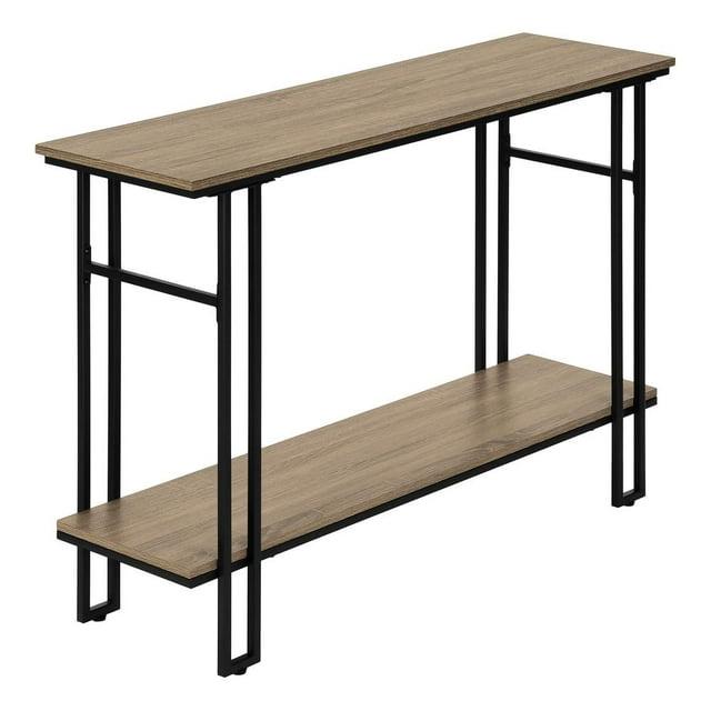 Monarch Specialties Accent Table Console Entryway Narrow Sofa Living Room Bedroom Brown Laminate Black Metal Contemporary Modern