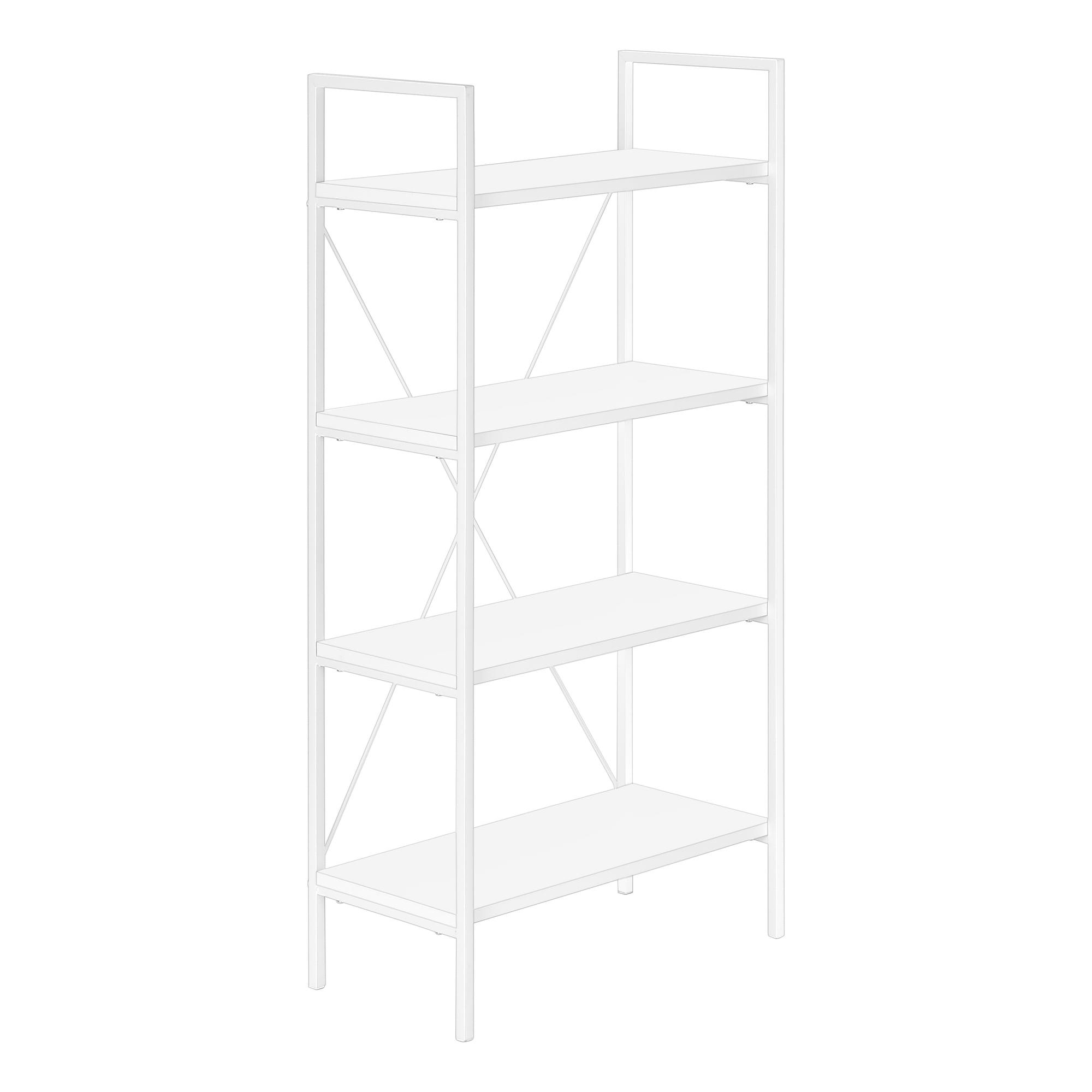 Contemporary 48" White Laminate 4-Tier Bookcase
