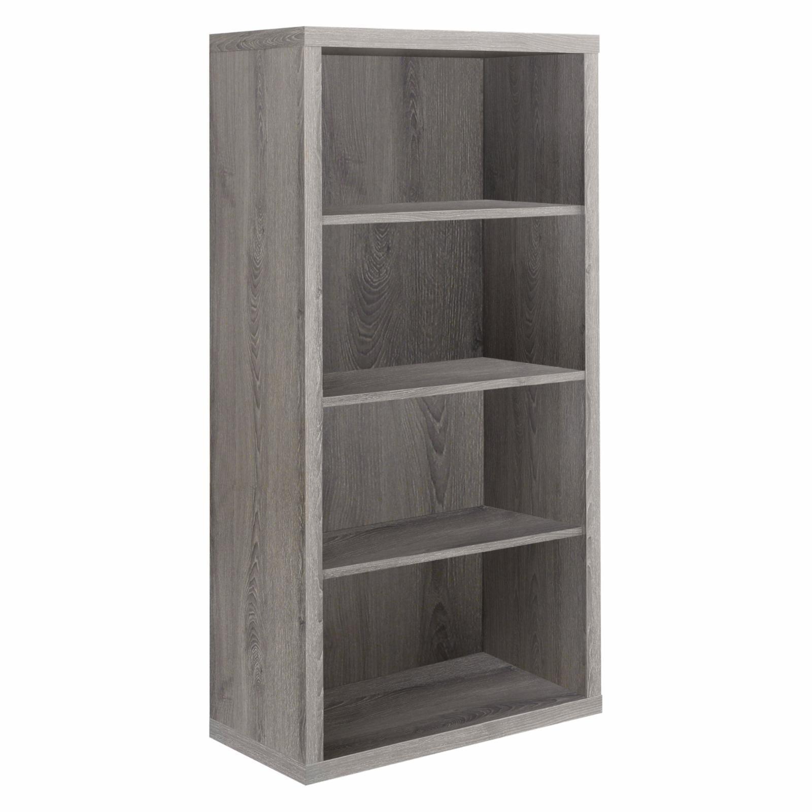 Dark Taupe Adjustable 48" Wood Bookcase