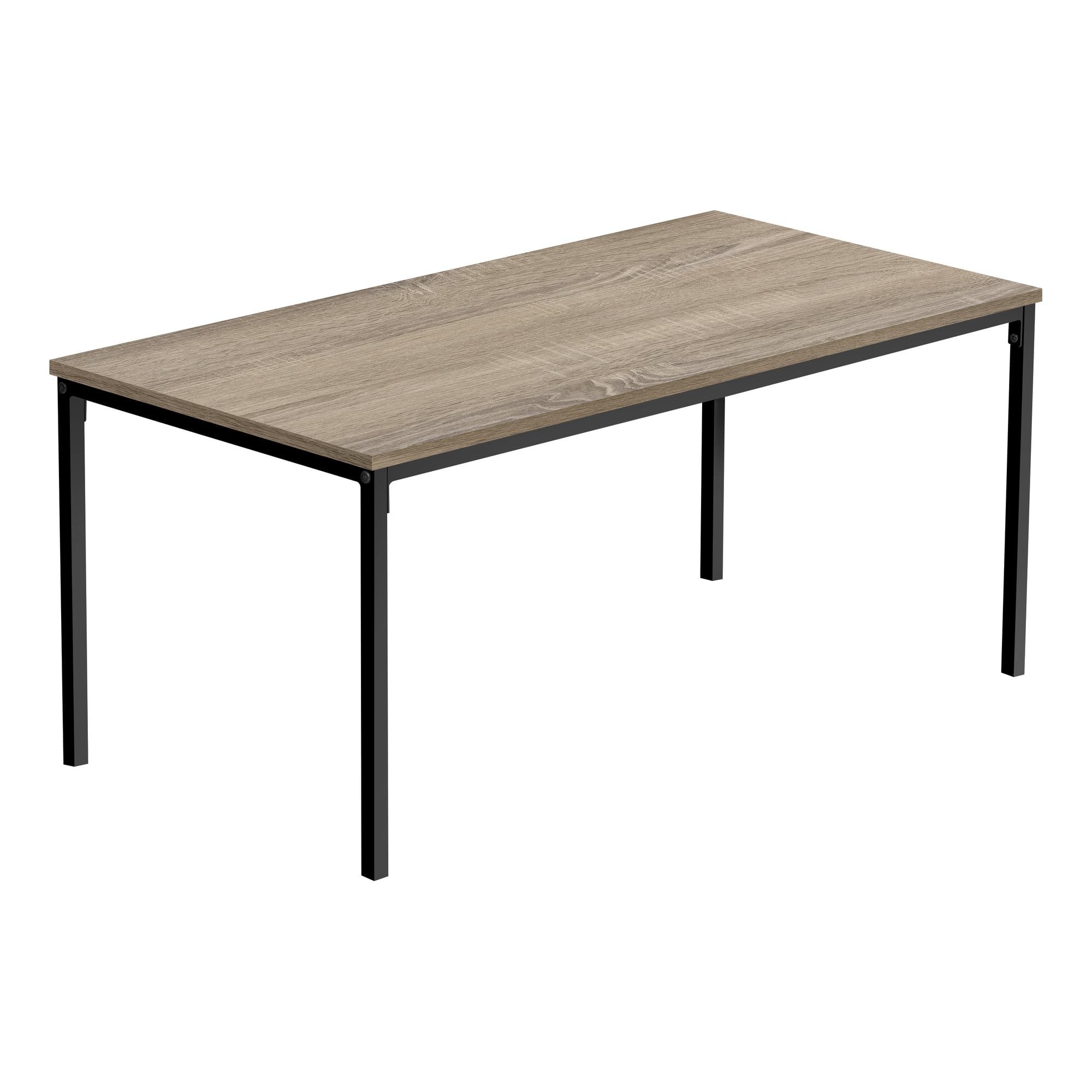 40" Contemporary Beige & Black Metal Rectangular Coffee Table