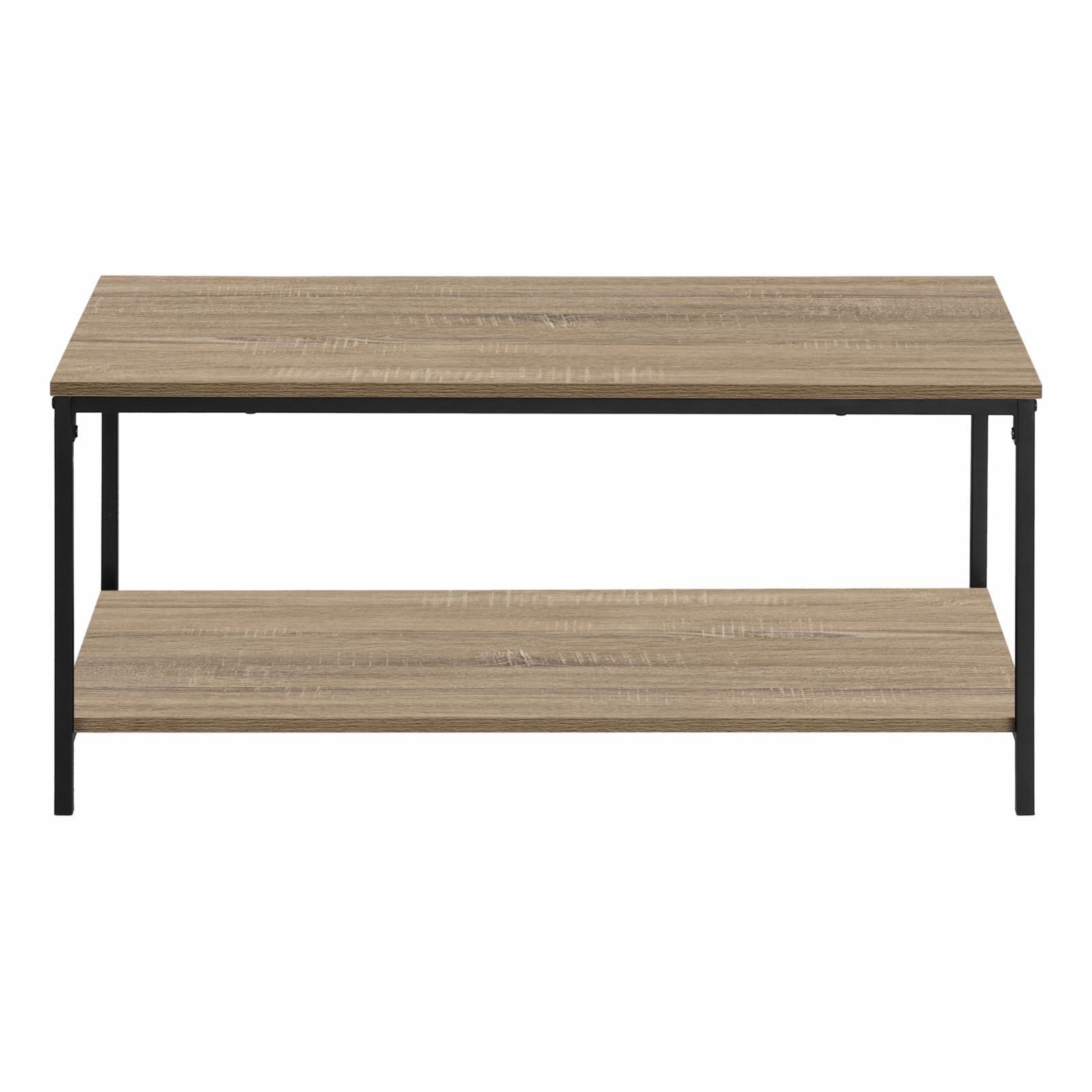 Contemporary 40" Rectangular Coffee Table in Dark Taupe & Black