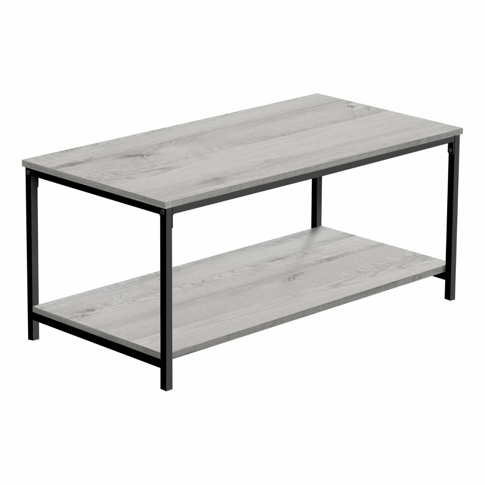 Contemporary 40" Black and Gray Rectangular Wood Coffee Table