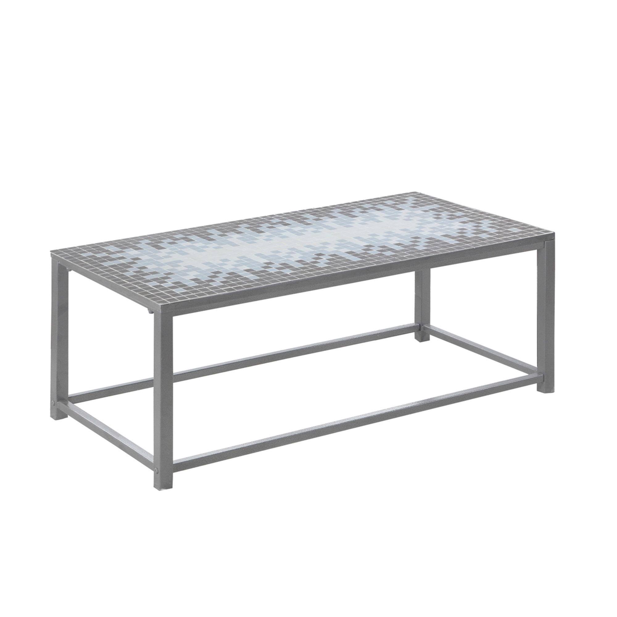 Coffee Table, Accent, Cocktail, Rectangular, Living Room, 42" L, Metal, Tile