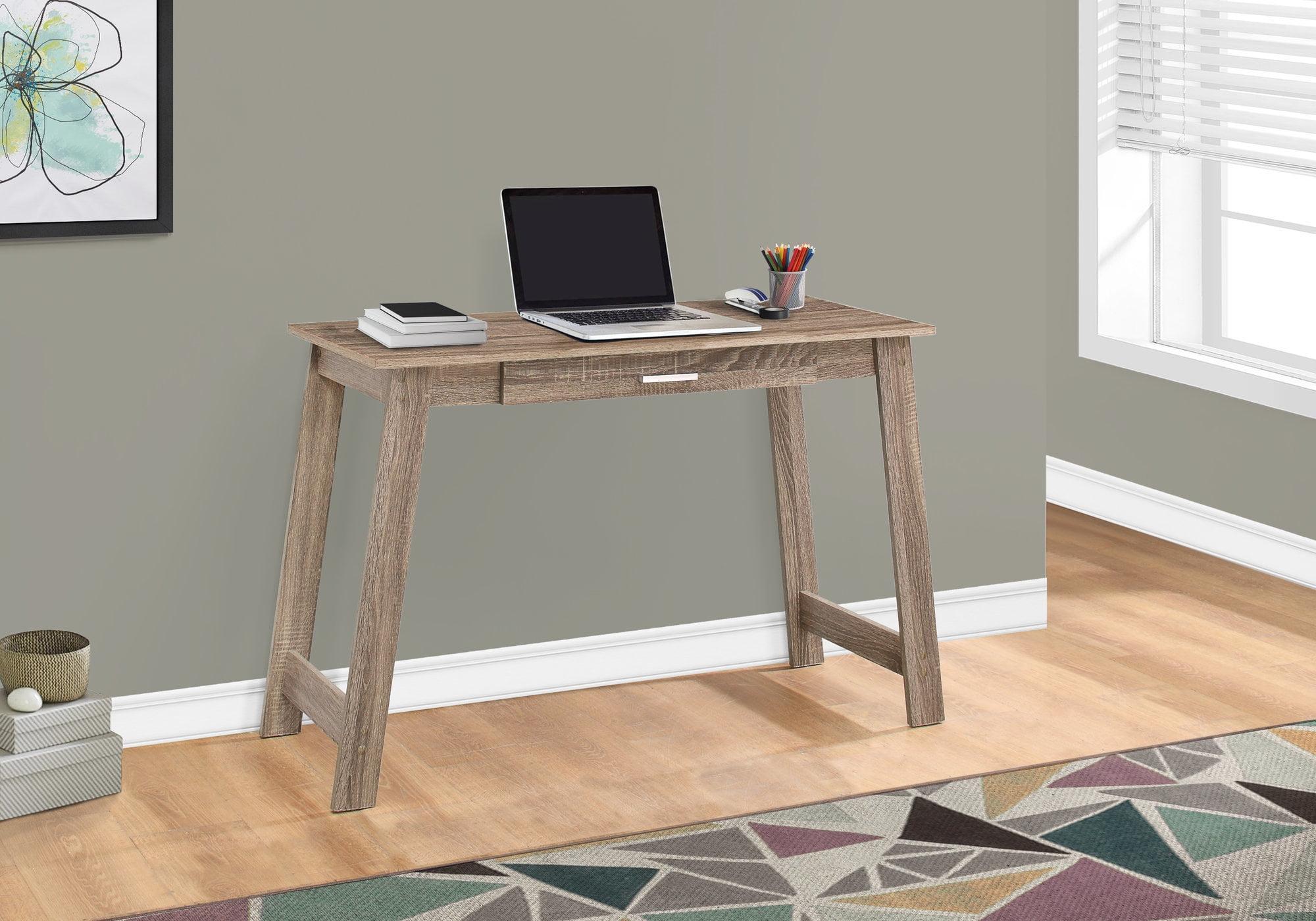 42" Dark Taupe Laminate Wood Desk with Storage Drawer