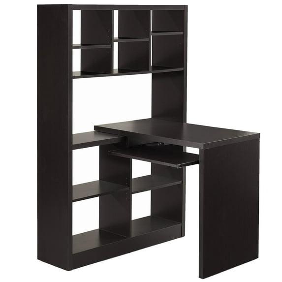 Monarch Specialties Computer Desk, Bookcase, Corner, L Shape, Work, Laptop, Brown Laminate