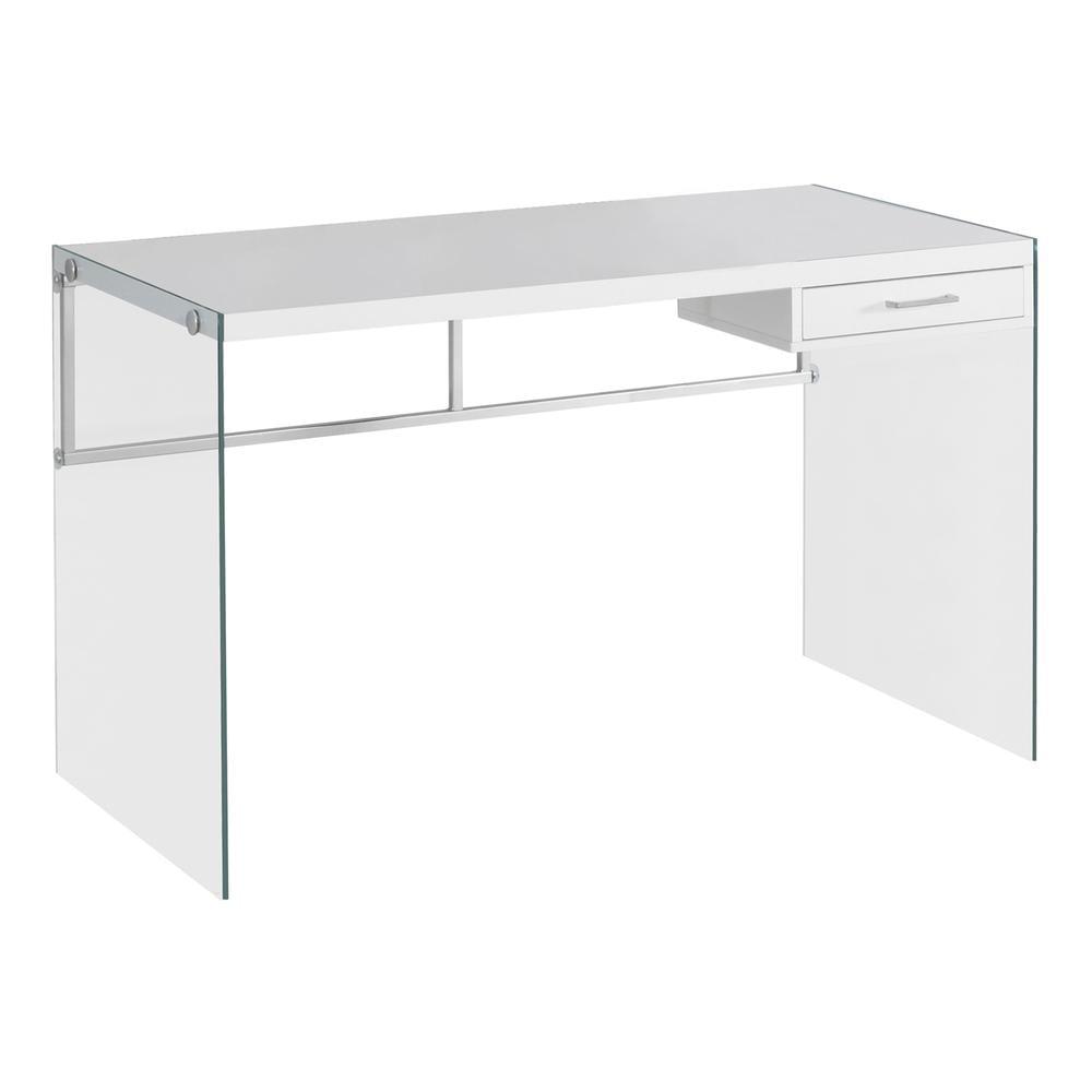Monarch Specialties Computer Desk, Home Office, Laptop, 48"L, Work, Glossy White Laminate