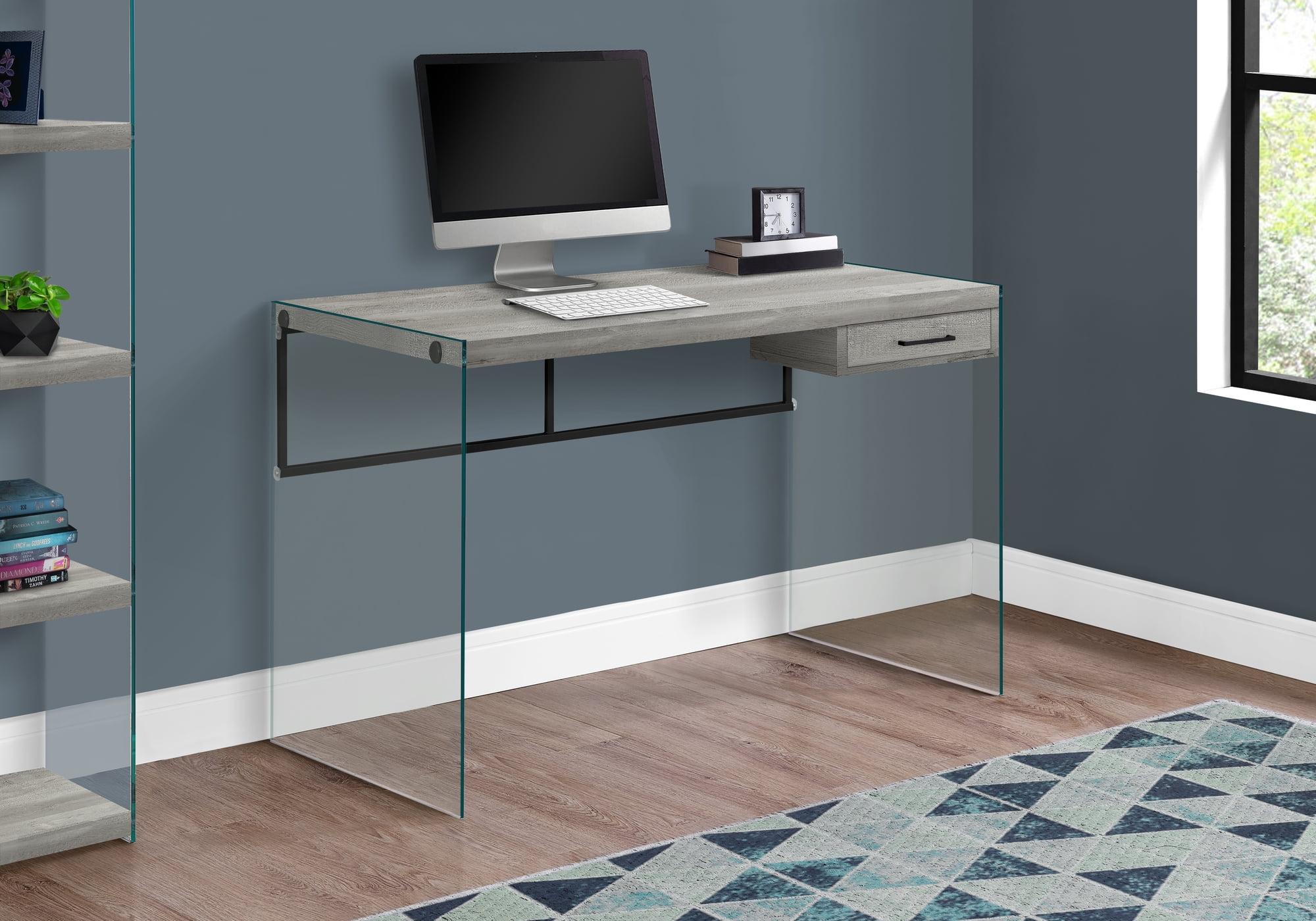 Gray Reclaimed Wood Home Office Desk with Drawer