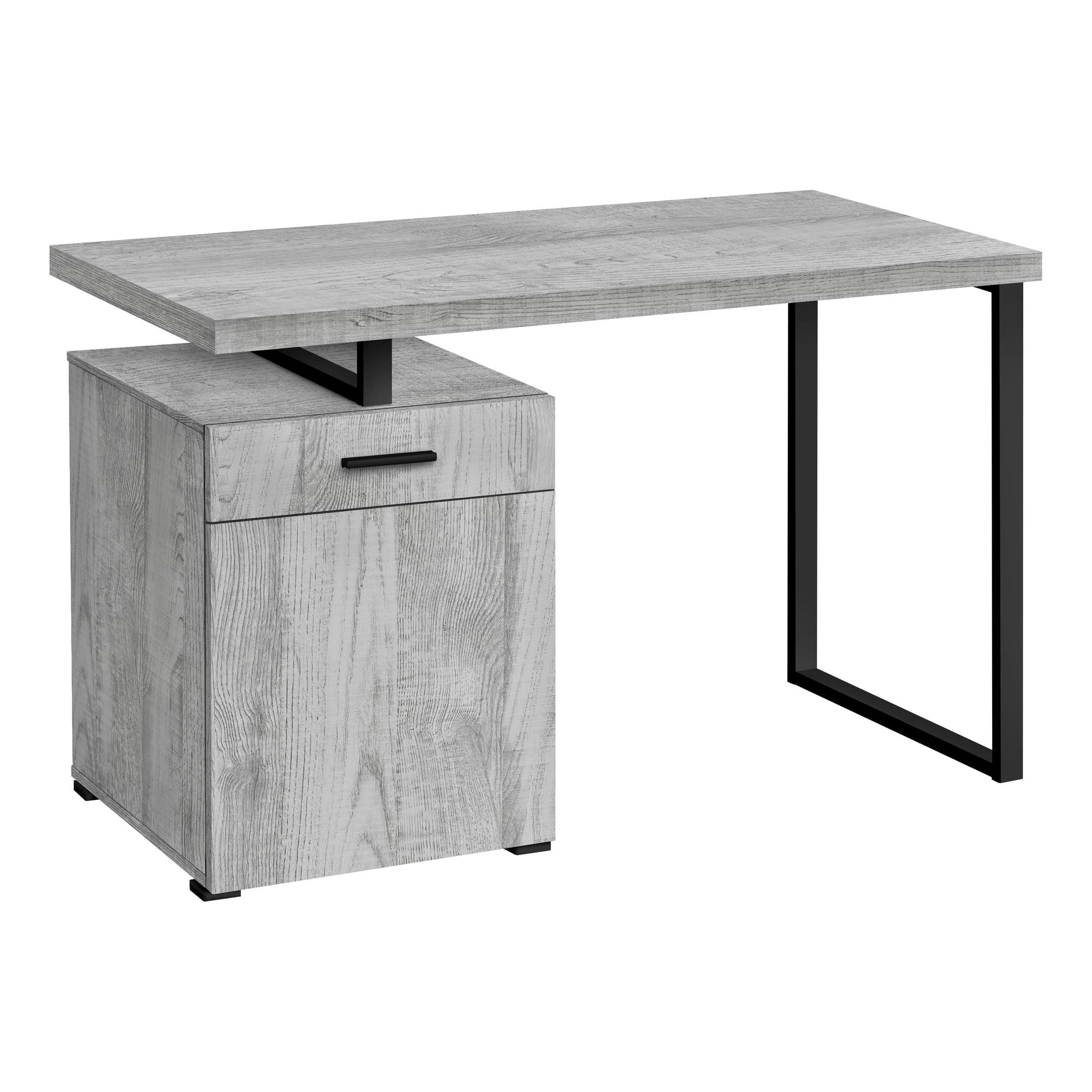 Gray Wood Home Office Desk with Storage Drawers