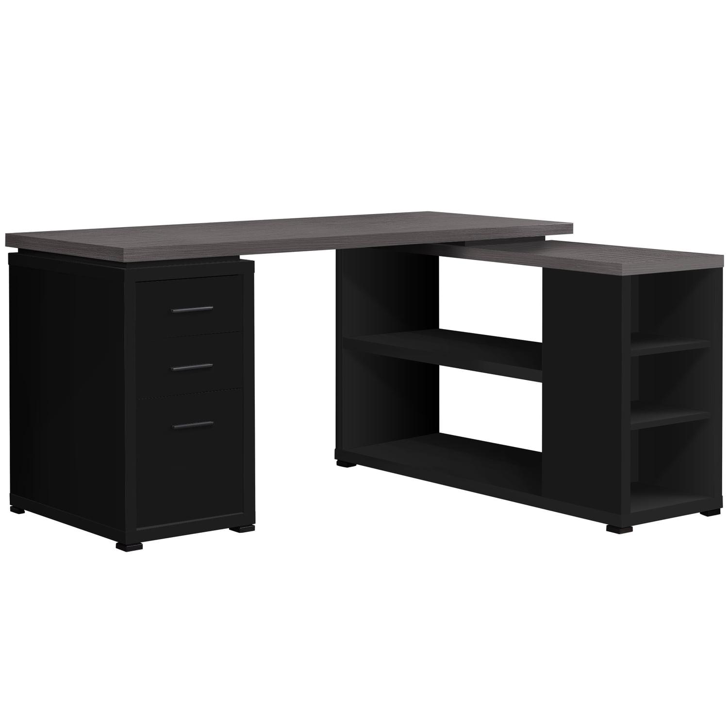 Monarch Specialties Computer Desk L-Shaped, Corner 3 Drawers, 2 Open Shelves, 3 Cubbies, 60"L X 47"W