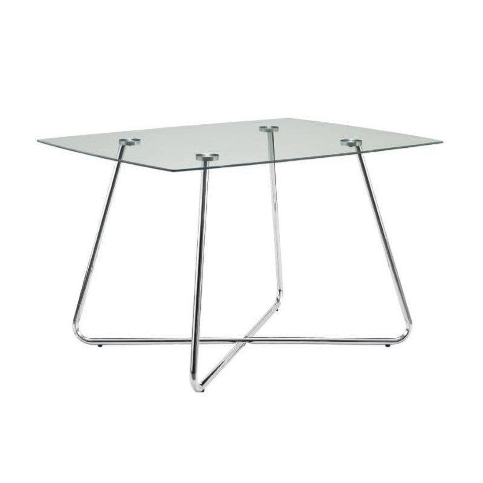 40" Chrome and Glass Square Dining Table