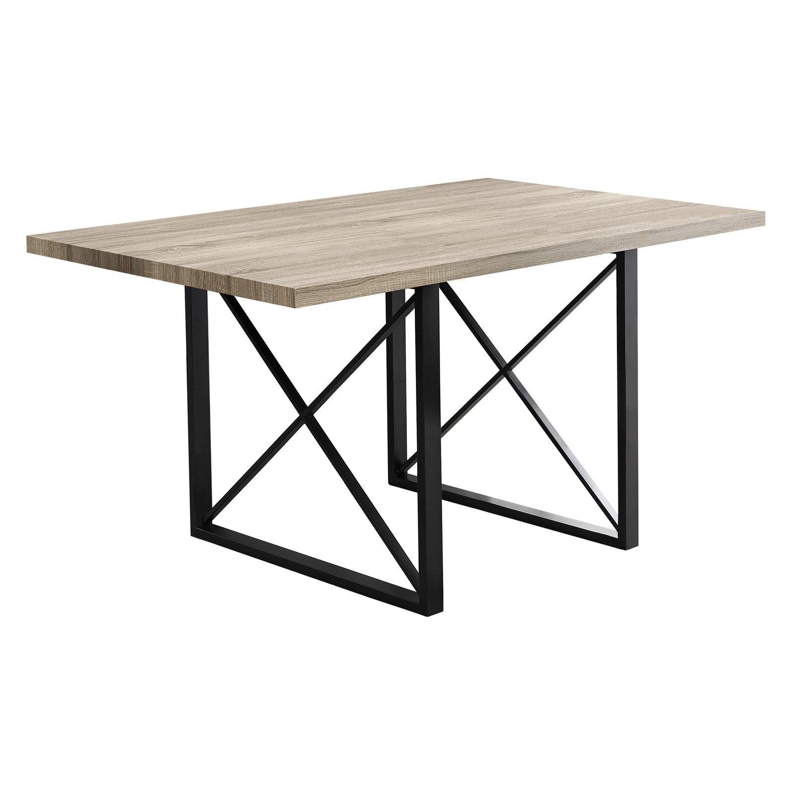 Contemporary Reclaimed Wood Dining Table with Black Metal Legs