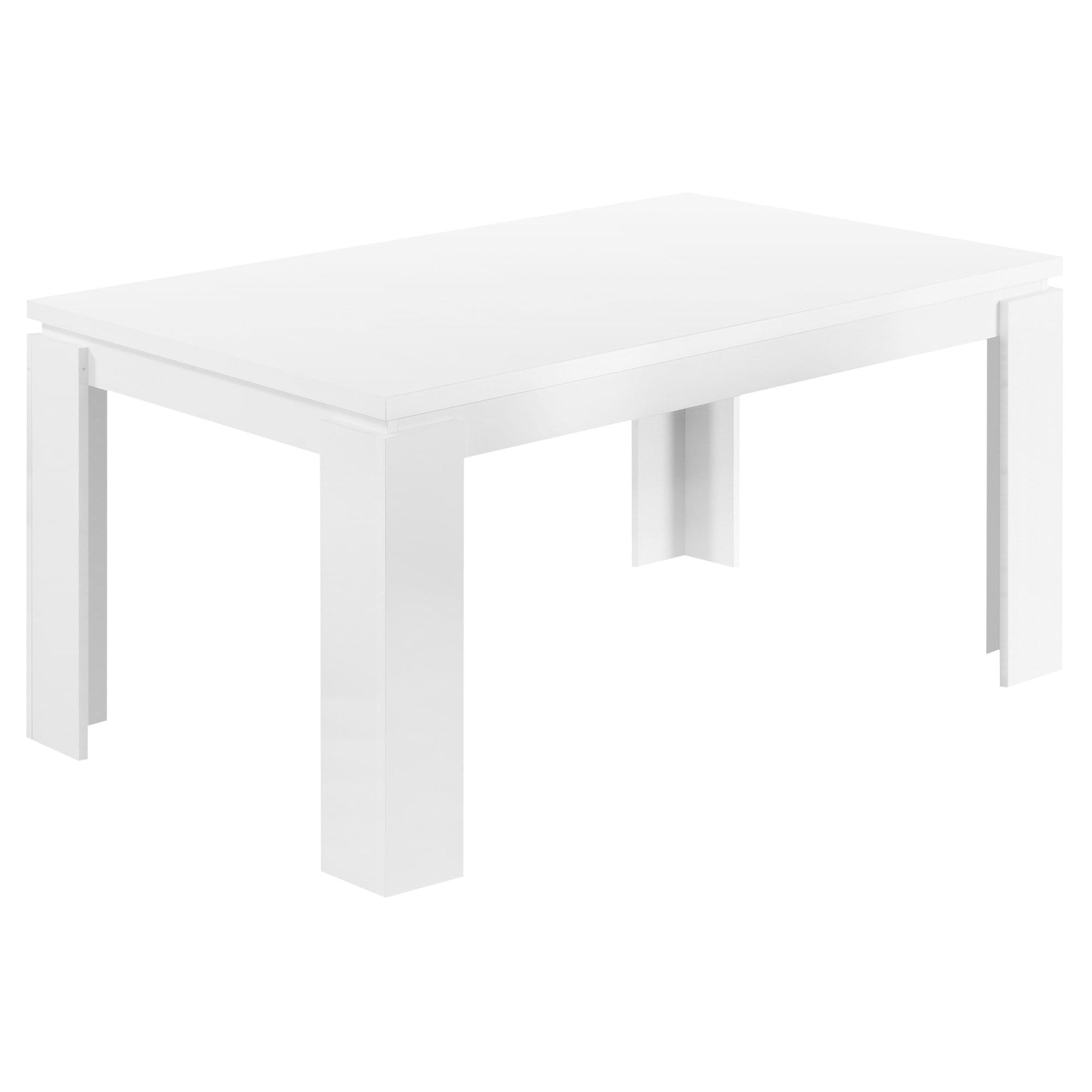 Contemporary White Wood 59" Rectangular Dining Table