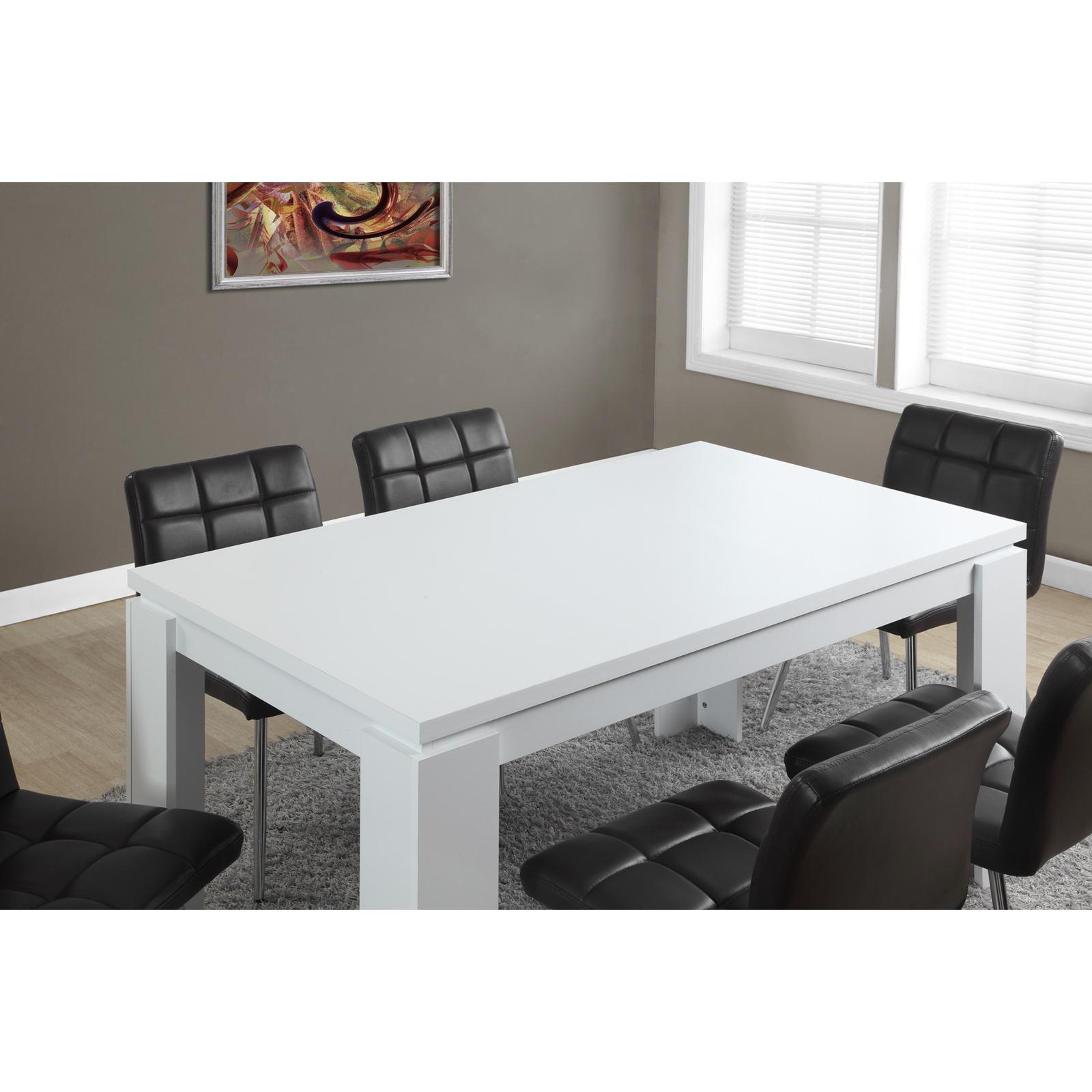 Contemporary White Wood 59" Rectangular Dining Table