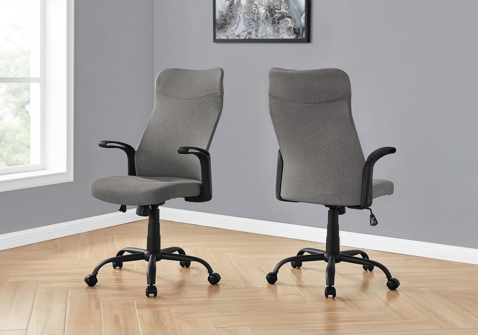 Gray High Back Leather Executive Swivel Office Chair