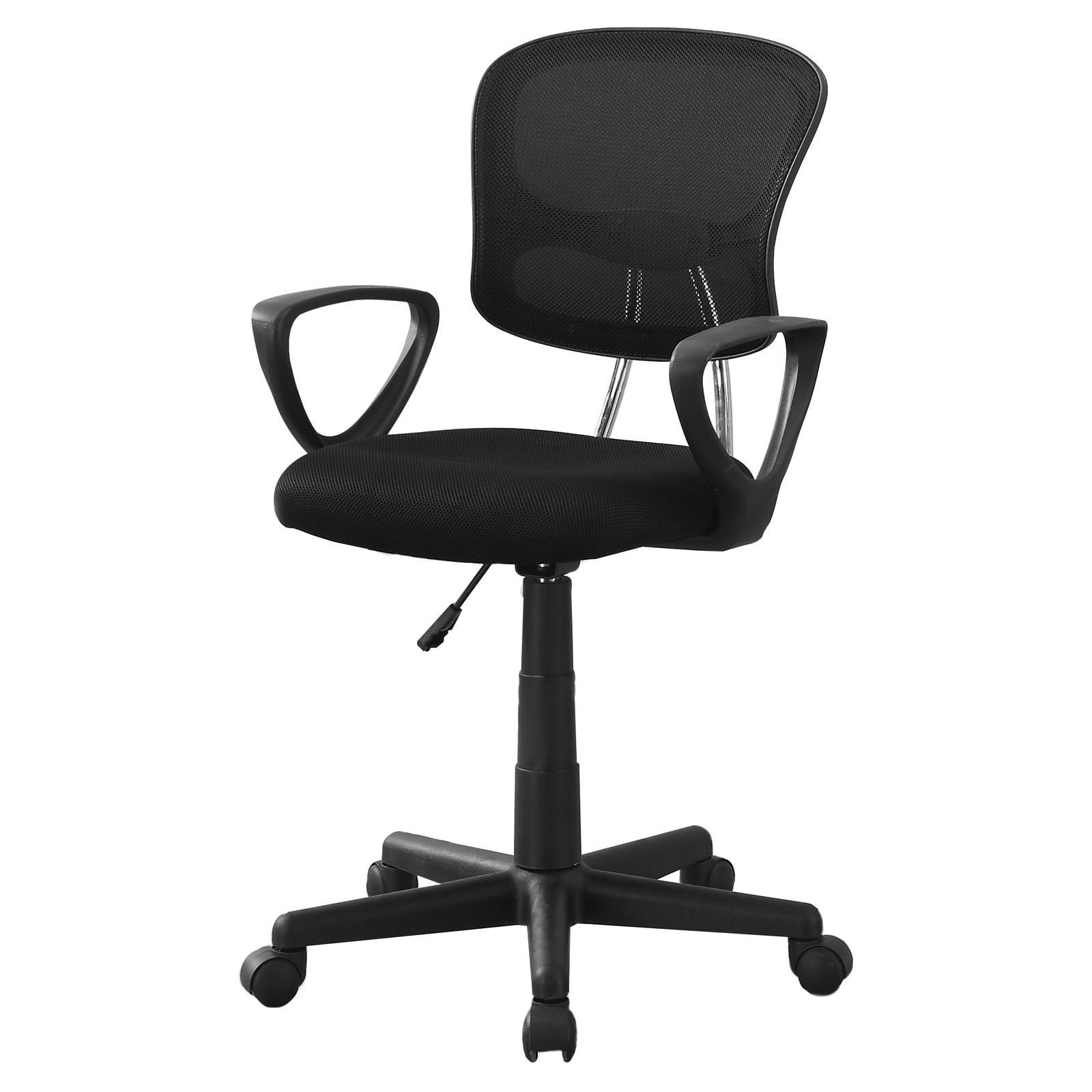 Contemporary Black Mesh Swivel Arm Chair with Adjustable Height