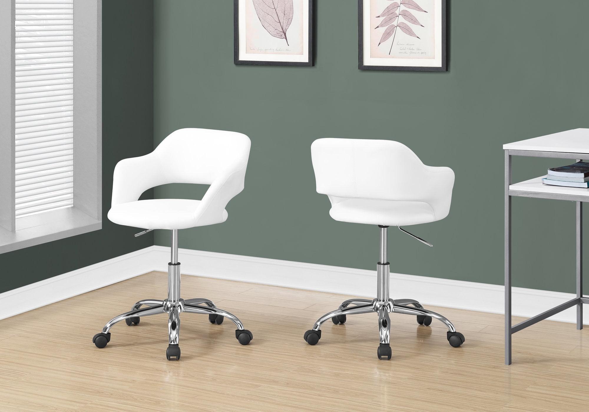 Elegant Modern High-Back White Leather Swivel Task Chair