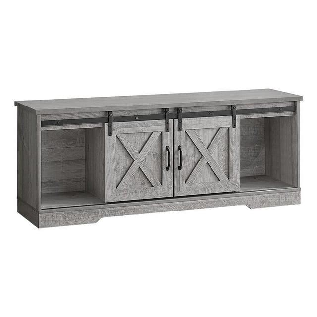 60 in. Grey with 2 Sliding Doors TV Stand