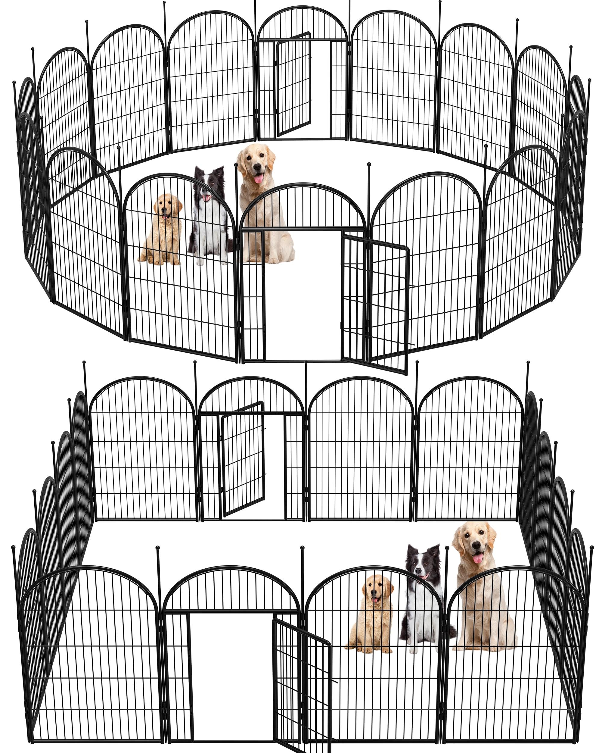 Monasem Dog Playpen Outdoor, 16 Panels 40" Height Dog Fence(Black)