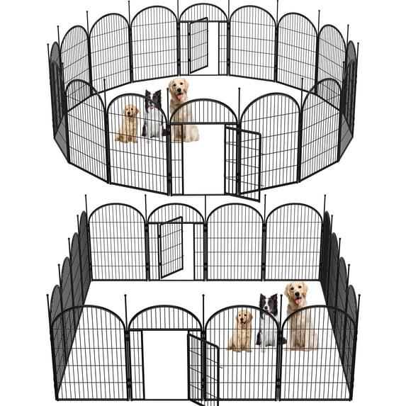 Monasem Dog Playpen Outdoor, 16 Panels 40" Height Dog Fence(Black)