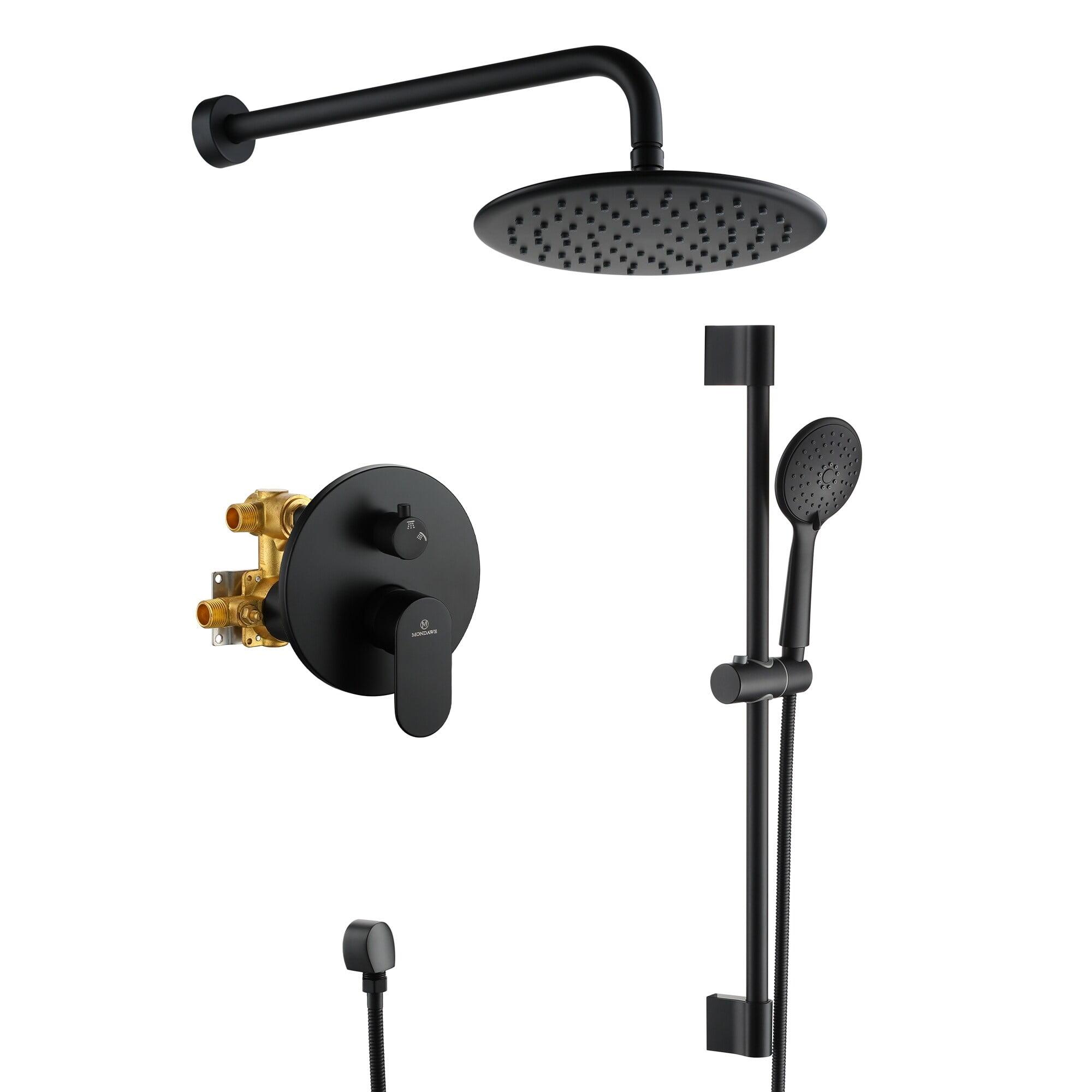 Matte Black Adjustable Rain Shower System with Handheld