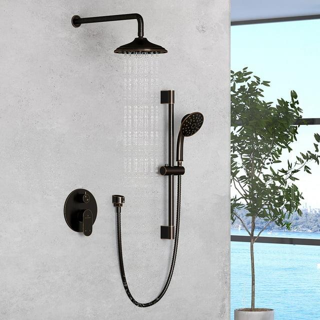mondawe Calliope Wall Mounted 2-Function Retro Pressure-Balanced Shower System with 3 Setting Handheld MD-A3815-ORB