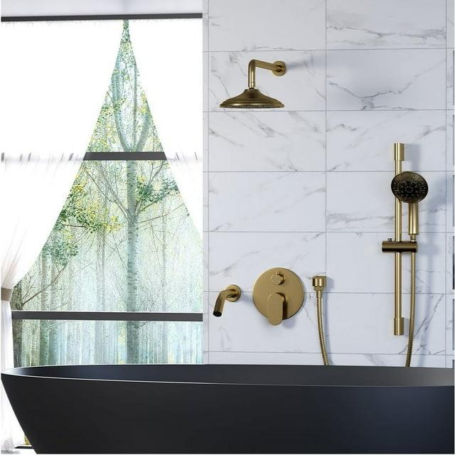 mondawe Calliope Wall Mounted 3 Function Retro Shower System with 3 Setting Handheld MD-A3815-BG3