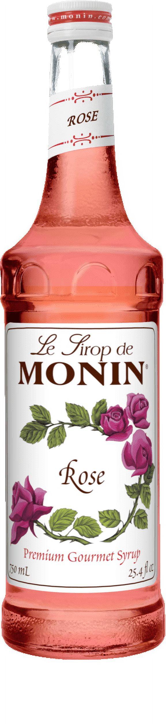 Monin Rose Syrup Elegant and Subtle Great for Cocktails Mocktails and Soda Gluten Free Non GMO 750 ml