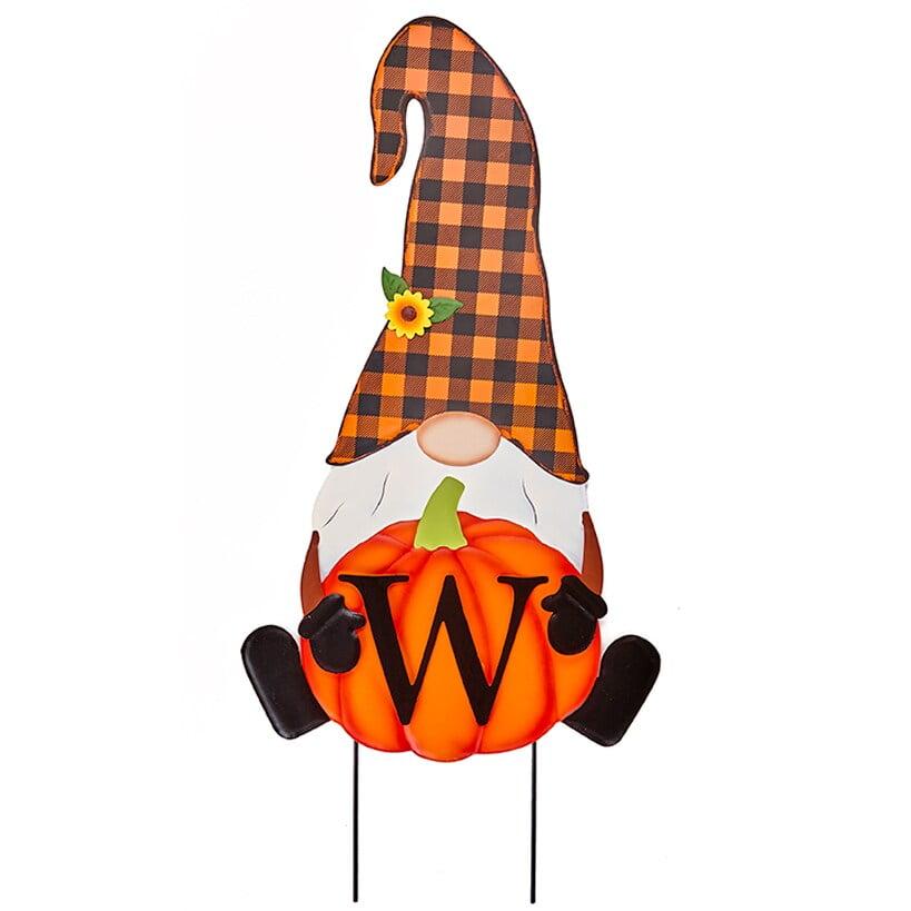 The Lakeside Collection Monogram Fall Gnome Stakes - W