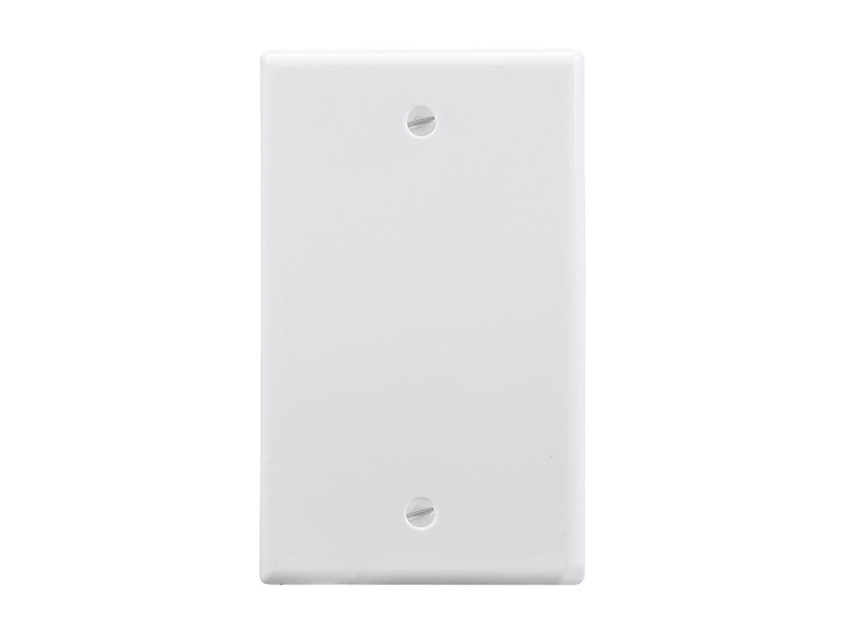 Monoprice 1-Gang Blank Wall Plate - White for Home, Office, Personal Install