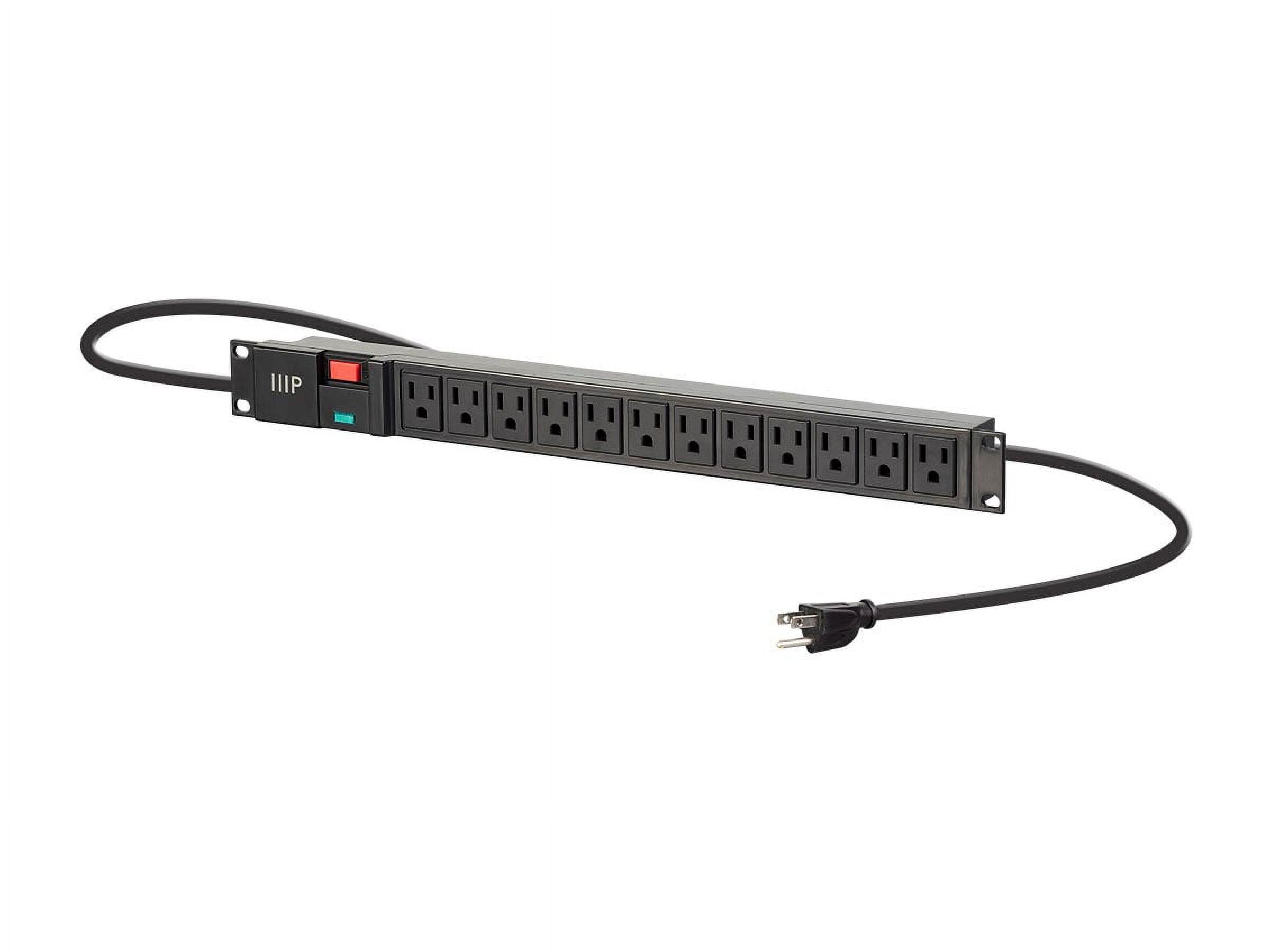 SurgeGuard 12-Outlet 1U Black Rackmount Surge Protector with 6ft Cord