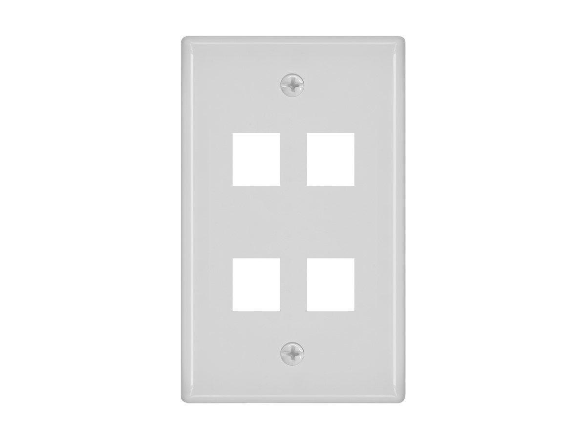 White 4-Hole Keystone Mounting Wall Plate