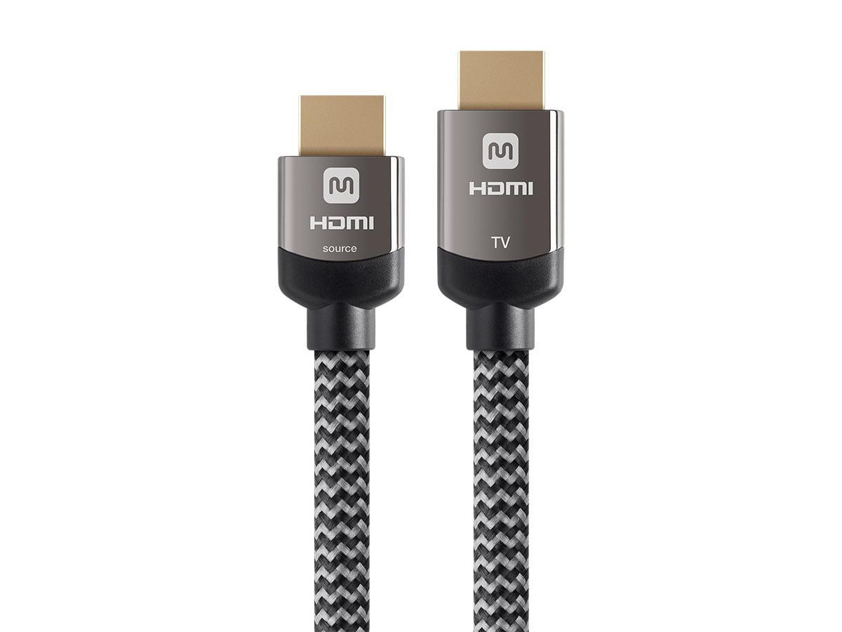Monoprice HDMI Cable - 30 Feet - Gray | High Speed, Active Chipset, 4K@60Hz, 18Gbps, HDR, 28AWG, YUV, 4:4:4, CL3 - Luxe Series