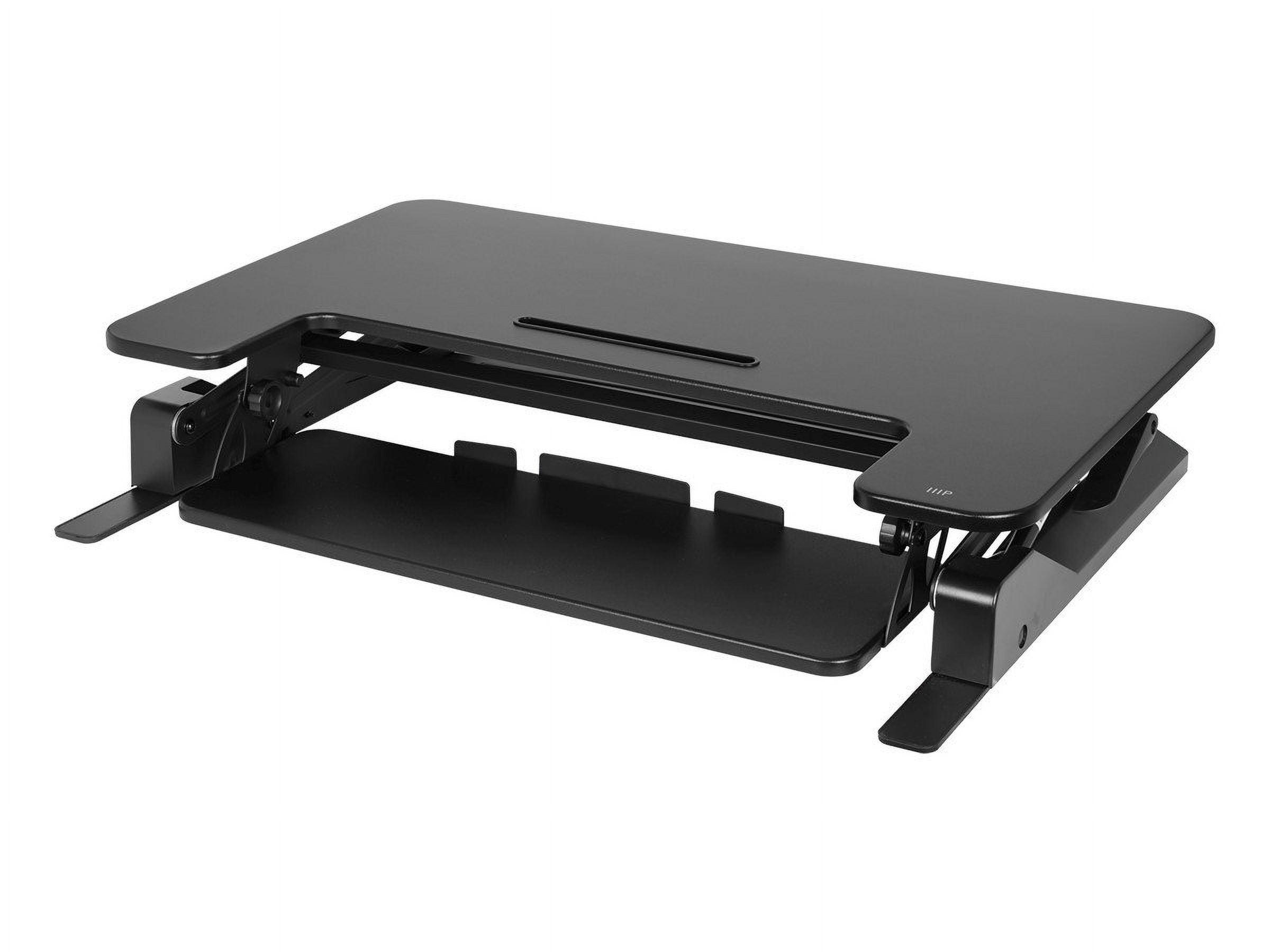 Black 36-Inch Height Adjustable Sit-Stand Desk Converter with Keyboard Tray