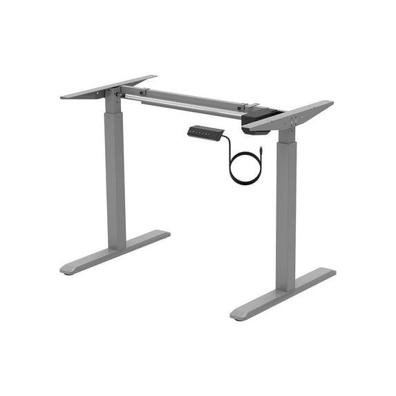 Monoprice Height Adjustable Sit-Stand Riser Table Desk Frame - Grey With Electric Single Motor, Compatible With Desktops From 39in-63in Wide