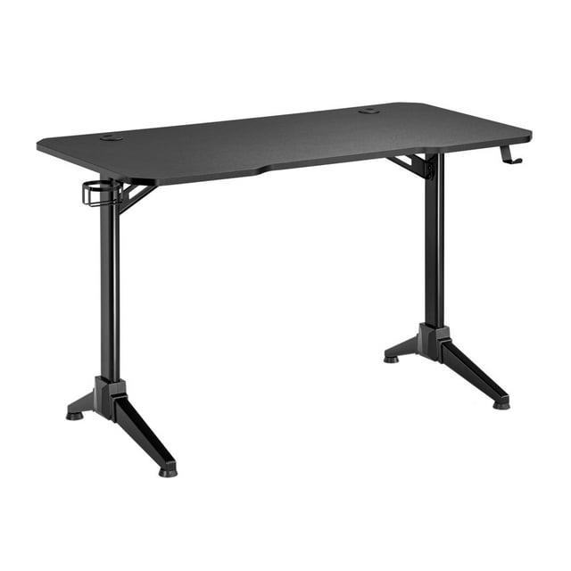 Monoprice Home Office Steel Frame Computer Desk with Solid-Core 4-foot Desktop and Accessory Attachments, Black - Workstream Collection