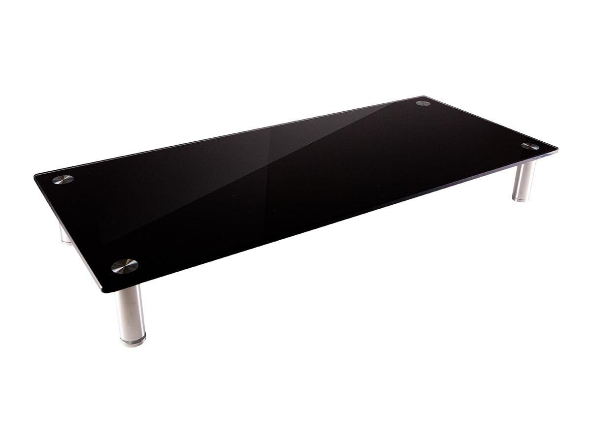 Monoprice Black Glass Desktop Stand with Adjustable Legs