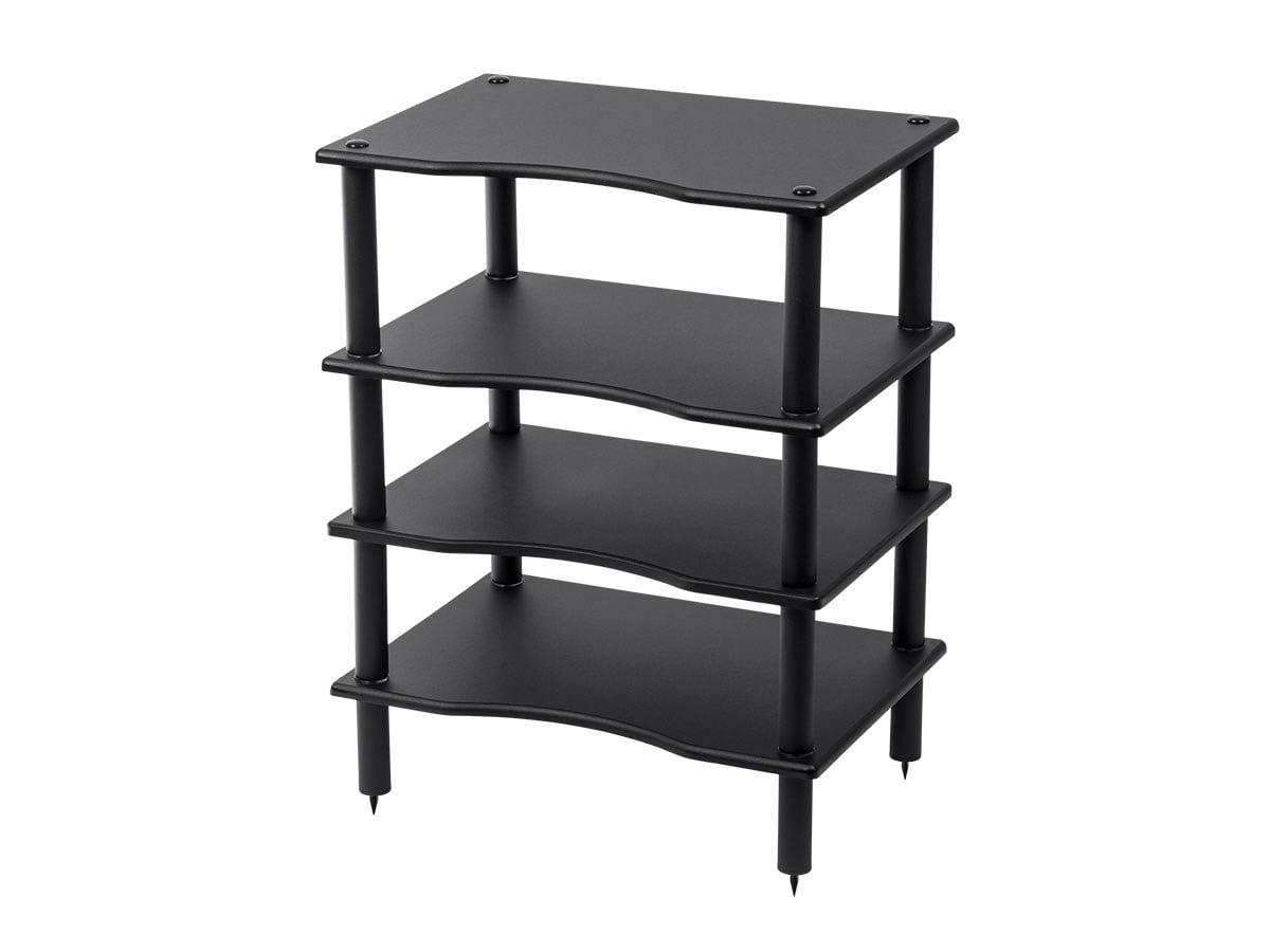 Monolith 4 Tier/Shelf Audio Stand - Black | Open Air Storage, Modular Design, Sturdy, Compatible With Bose, Polk, Sony, Yamaha, Pioneer and others