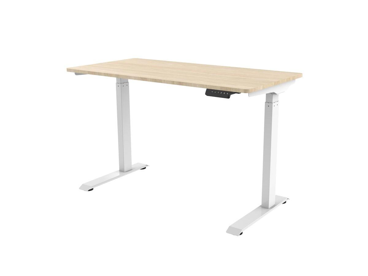 Monoprice WFH Single Motor Height Adjustable Sit-Stand Desk Table with 4 foot Top, White, Laptop Computer Workstation - Workstream Collection