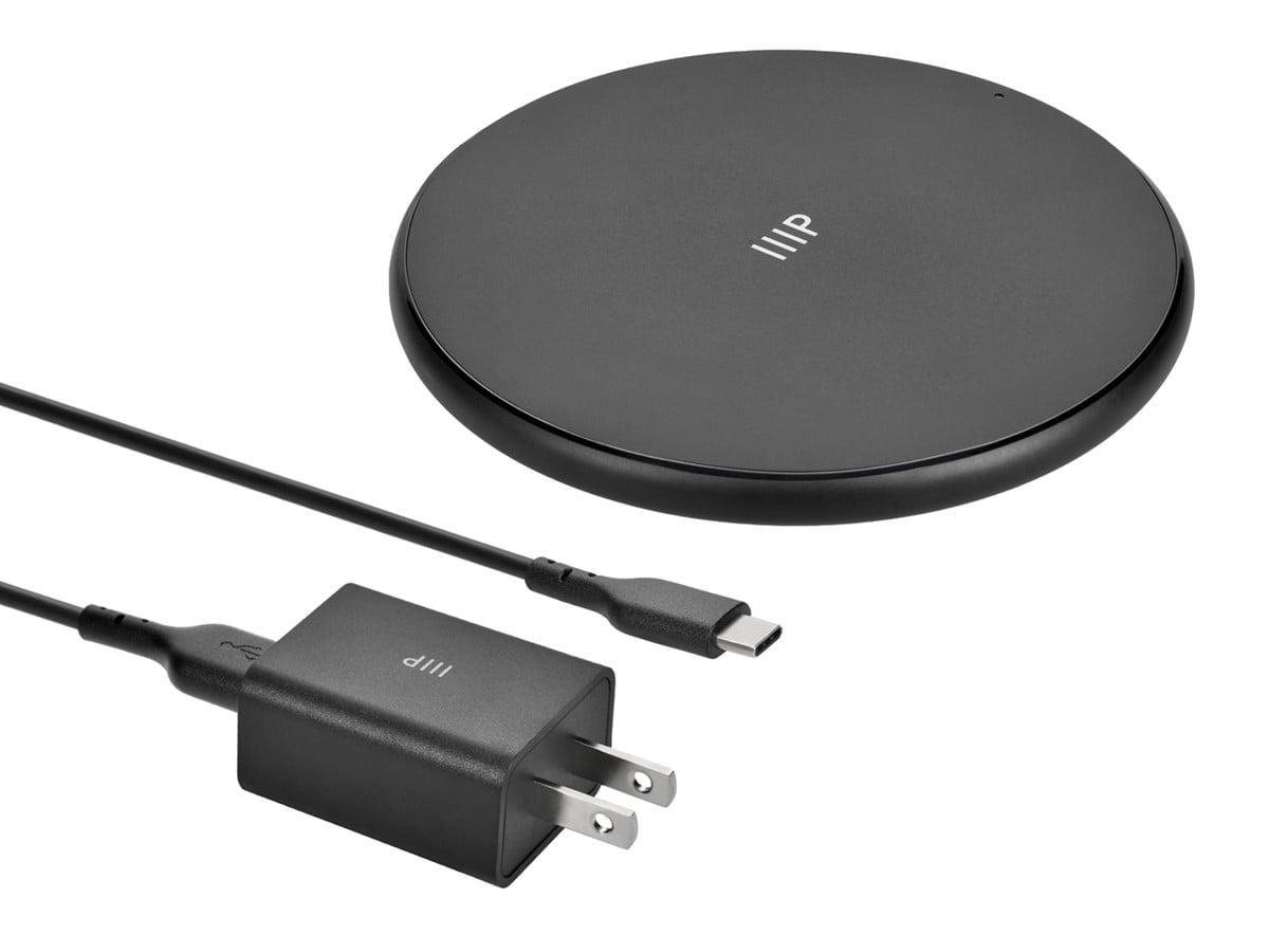 Monoprice Wireless Charger, Qi-Certified 15W Fast Charging Pad with QC3.0 AC Adapter For iPhone 12/12 Pro/11/11 Pro/XR/XS/X/8/8+/Airpods, Galaxy