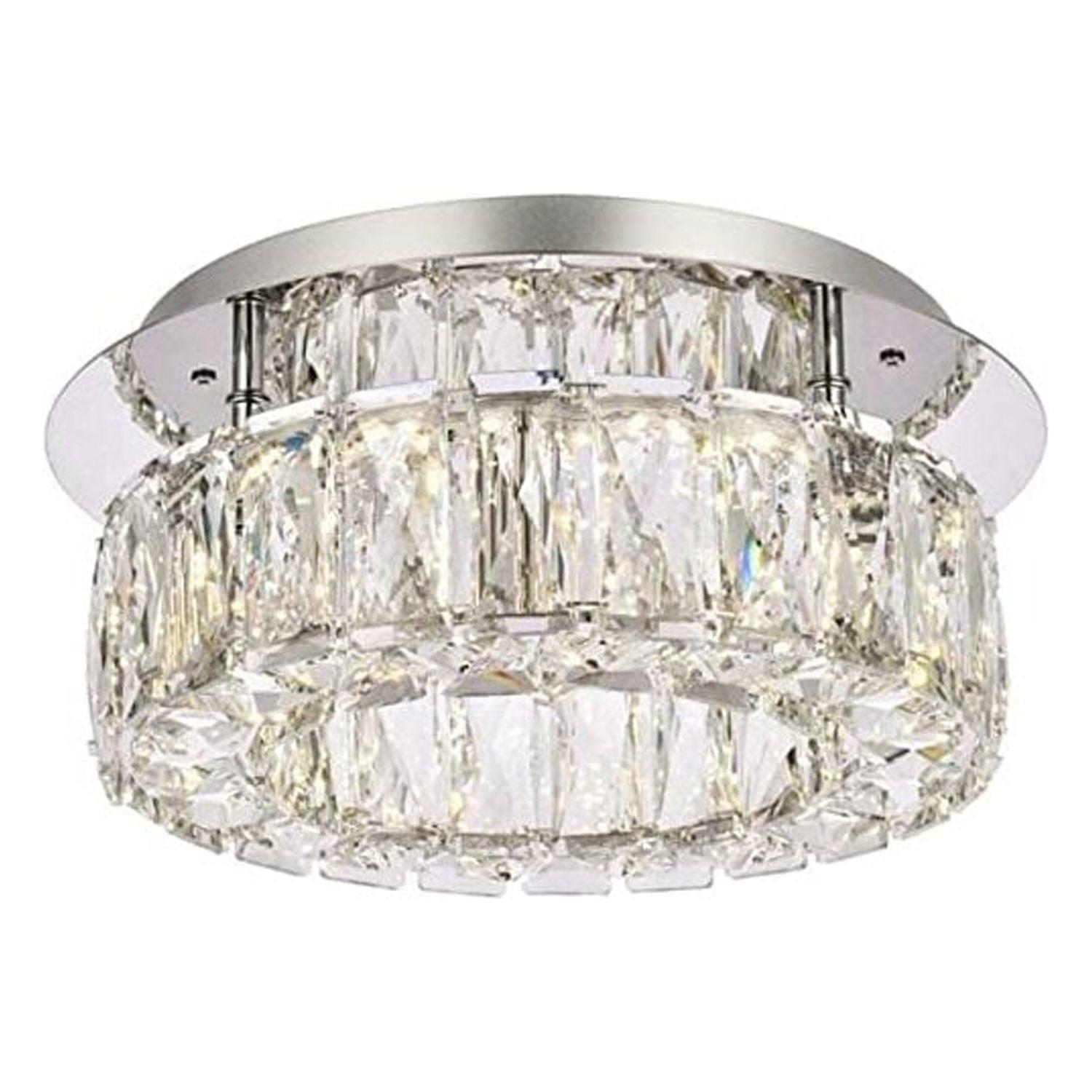 Elegant Lighting Monroe 12 inch LED single flush mount in chrome