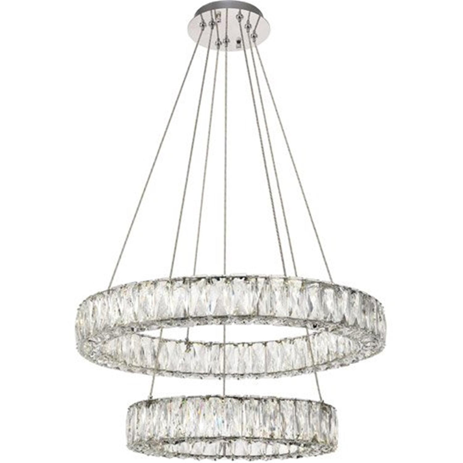 Monroe Chrome LED Chandelier with Clear Royal Cut Crystal