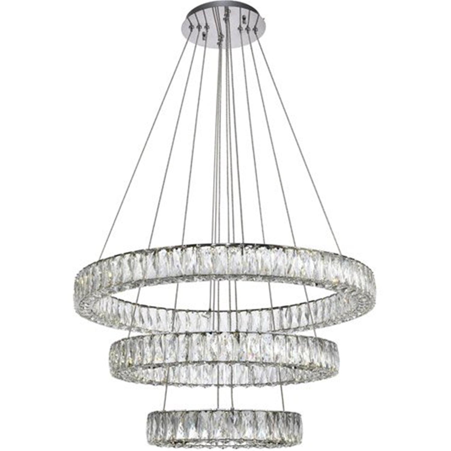 Monroe Chrome Stainless Steel & Clear Crystal LED Chandelier