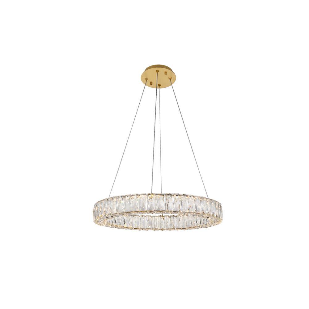 Monroe Integrated LED chip light gold Chandelier Clear Royal Cut Crystal