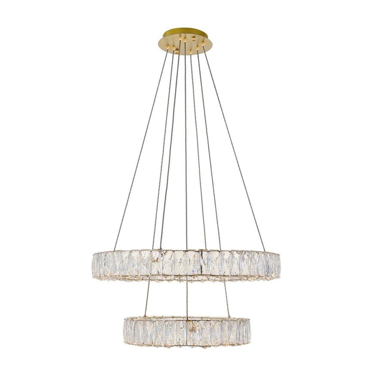 Mini Gold Stainless Steel Crystal LED Chandelier with Adjustable Height