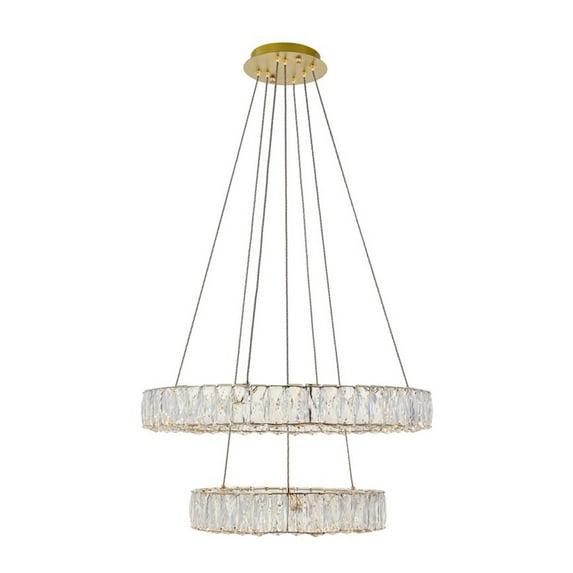 Monroe Integrated LED chip light gold Chandelier Clear Royal Cut Crystal