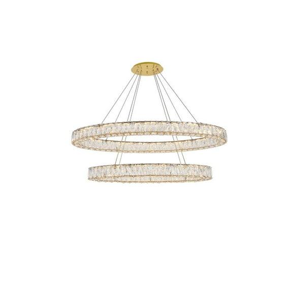 MONROE Pendant Light Transitional Gold Crystal Clear Black Stainless Steel